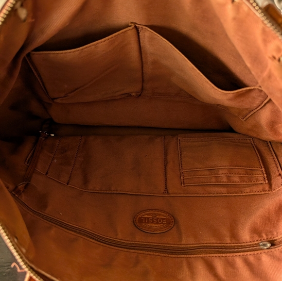 Vintage Fossil bag pecan brown - Picture 9 of 16